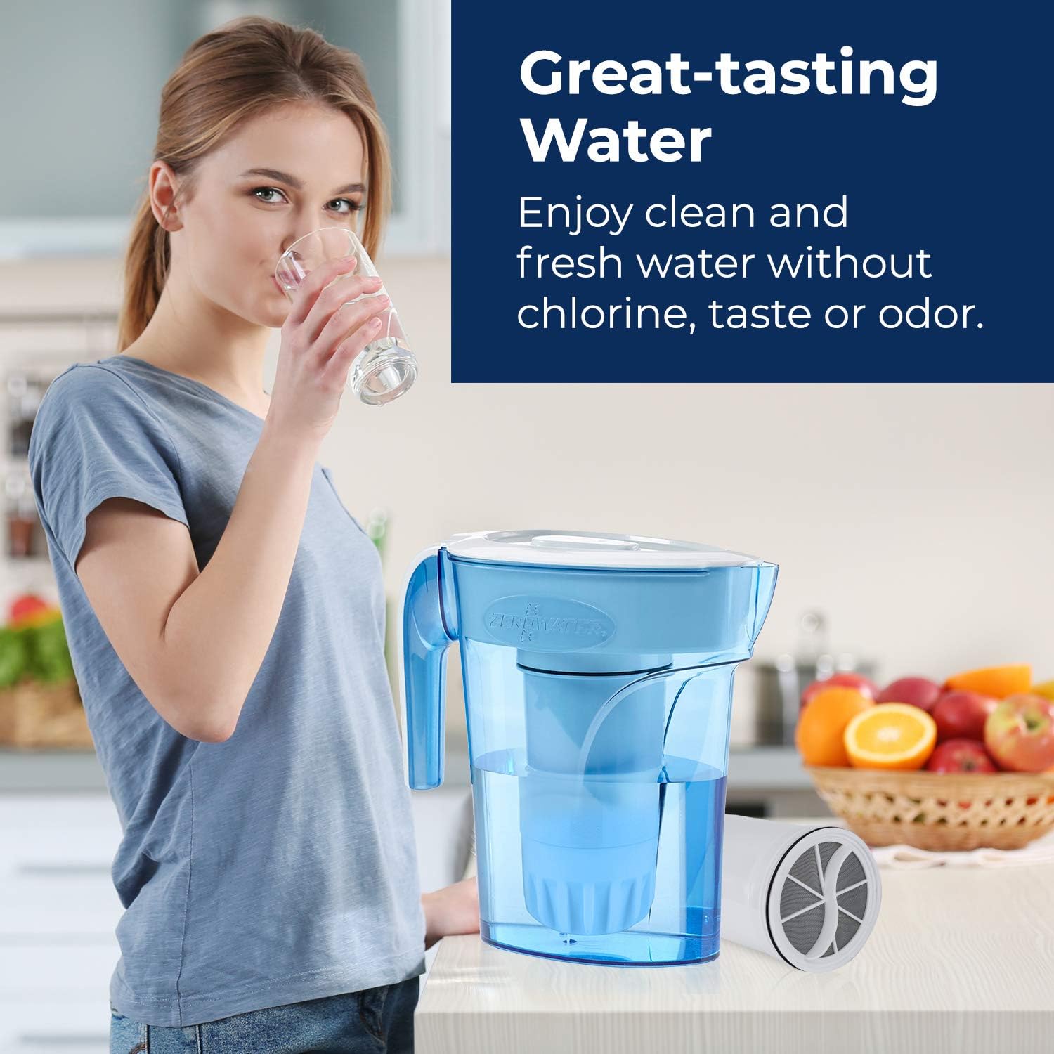 PURELINE ZeroWater Pitcher and Dispenser Replacement Filters with Advanced Filtration Compatible with ZeroWater Filter ZR-017 and All ZeroWater Pitchers and Dispensers.(3 Pack): Home & Kitchen