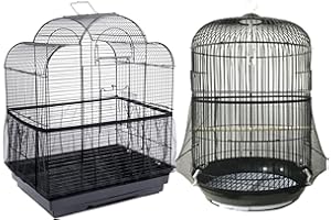 Bonaweite Mesh Bird Seed Catcher, Birds Cage Net Cover, Soft Nylon Skirt with Adjustable Drawstring