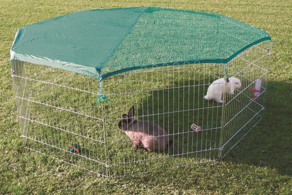 Trixie 6243 Outdoor Pen with Netting 8 Panels 80 × 75 cm, green - Image 3