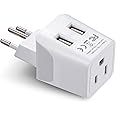 Ceptics Switzerland Travel Adapter Plug with Dual USB + Usa Input - Type J - Ultra Compact - Safe Grounded for Laptops, Cell Phones, Chargers, Camera and More (CTU-11A )