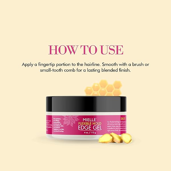 MIELLE ORGANICS HONEY & GINGER FLEXIBLE HOLD EDGE GEL, 4 OUNCES