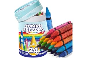 OFFICYGNET 24 Colors Jumbo Crayons for Toddlers 1-3, Easy to Hold Large Crayons for Kids Ages 2-4, Non-Toxic Big Crayon for Kids Coloring & Art Supplies, Ideal Birthday Gift Easter Party Favor for Boys Girls