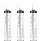 150mL Plastic Syringe for Liquid - 3 Pack Large Syringes with Adapter | Individually Wrapped for Scientific Labs, Feeding, Oil Filling