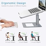 BoYata Laptop Stand Height Adjustable Ventilated Ergonomic 10-17 inch Grey view 4