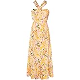 GRACE KARIN 2025 Women's Criss Cross Halterneck Sleeveless Summer Floral Print Flowy A Line Maxi Dress