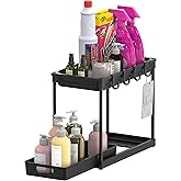 Simple Houseware 2-Tier Standard Under Sink Storage Organizer, Black