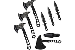 OYEAL Throwing Knives Throwing Axes and Tomahawks 3 Pack Set with Bottle Opener and Nylon Sheath, 10in Axe Throwing Game for Backyard Competition and Recreation