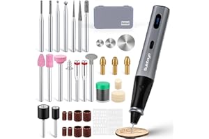 SULATAYA Customizer Engraving Pen for All Materials - Cordless Engraving Pen for Metal, Wood, Glass & Plastic, Electric Engraver Tool with Variety Bits - USB Rechargeable & Max 28000RPM Adjustable 5 Speed