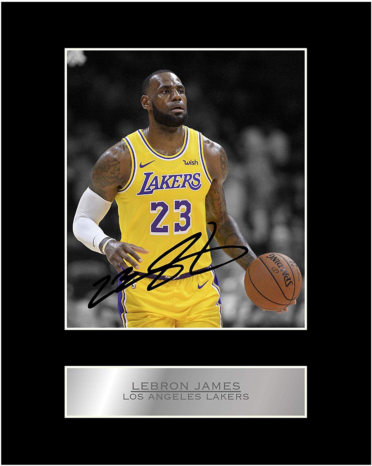 Lebron James Signed Mounted Photo Display Los Angeles Lakers #05 NBA Printed Autograph Picture Print