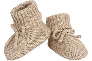 Hadetoto Baby Booties Newborn First Walkers Cozy Shoes Warm Knit Soft Booties for Toddler Infant Boy Girl
