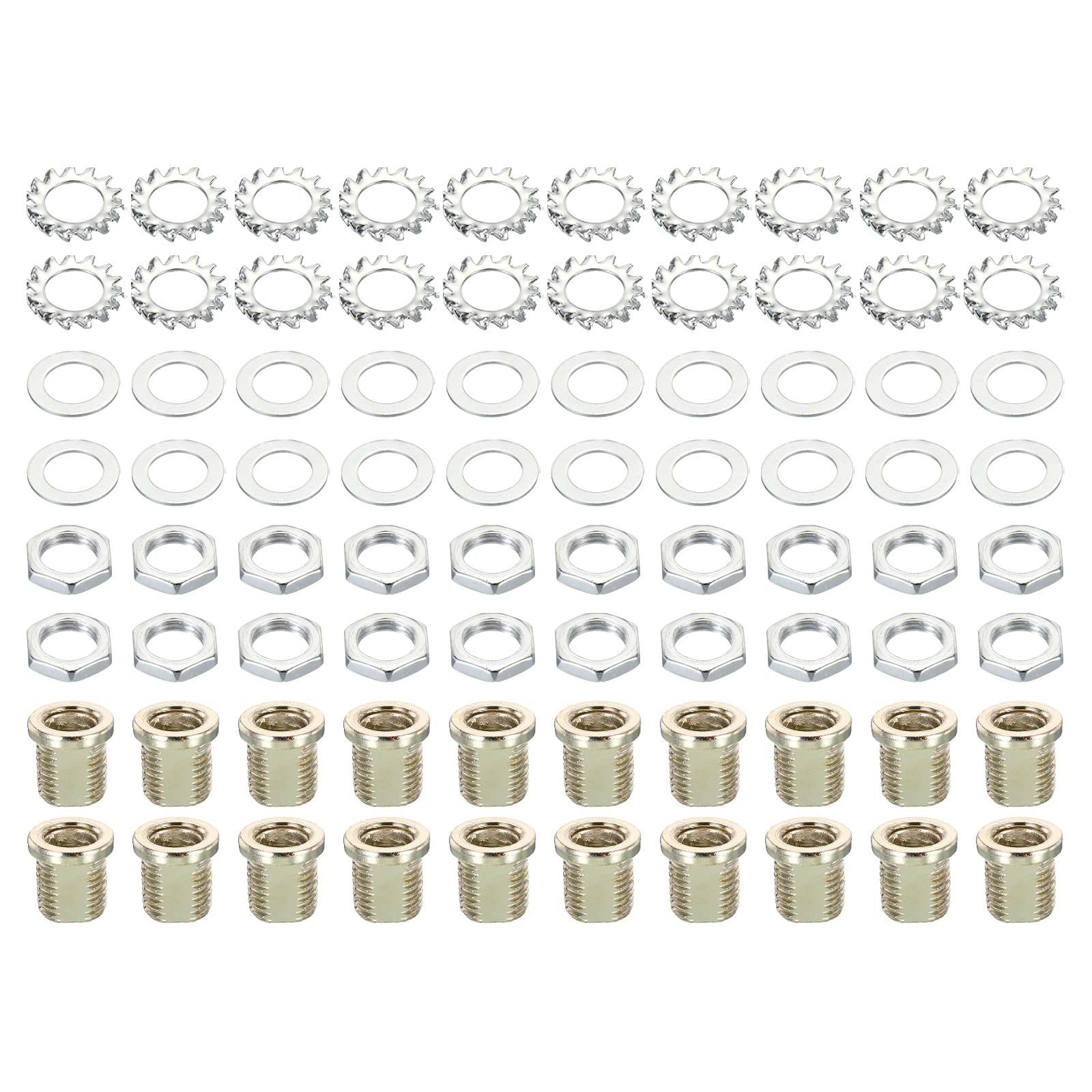 PATIKIL M10 Thread 12mm Tall Round Head Hollow Screw Bolts, 4 in 1 / 80Pieces Through Hole Bolt Chandelier Fasteners with Round Head Nut and Gasket