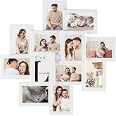 SONGMICS 4x6 Collage Picture Frames, 12-Pack Photo Collage Frame for Wall Decor, Glass Front, Assembly Required, Cloud White URPF22WTV1