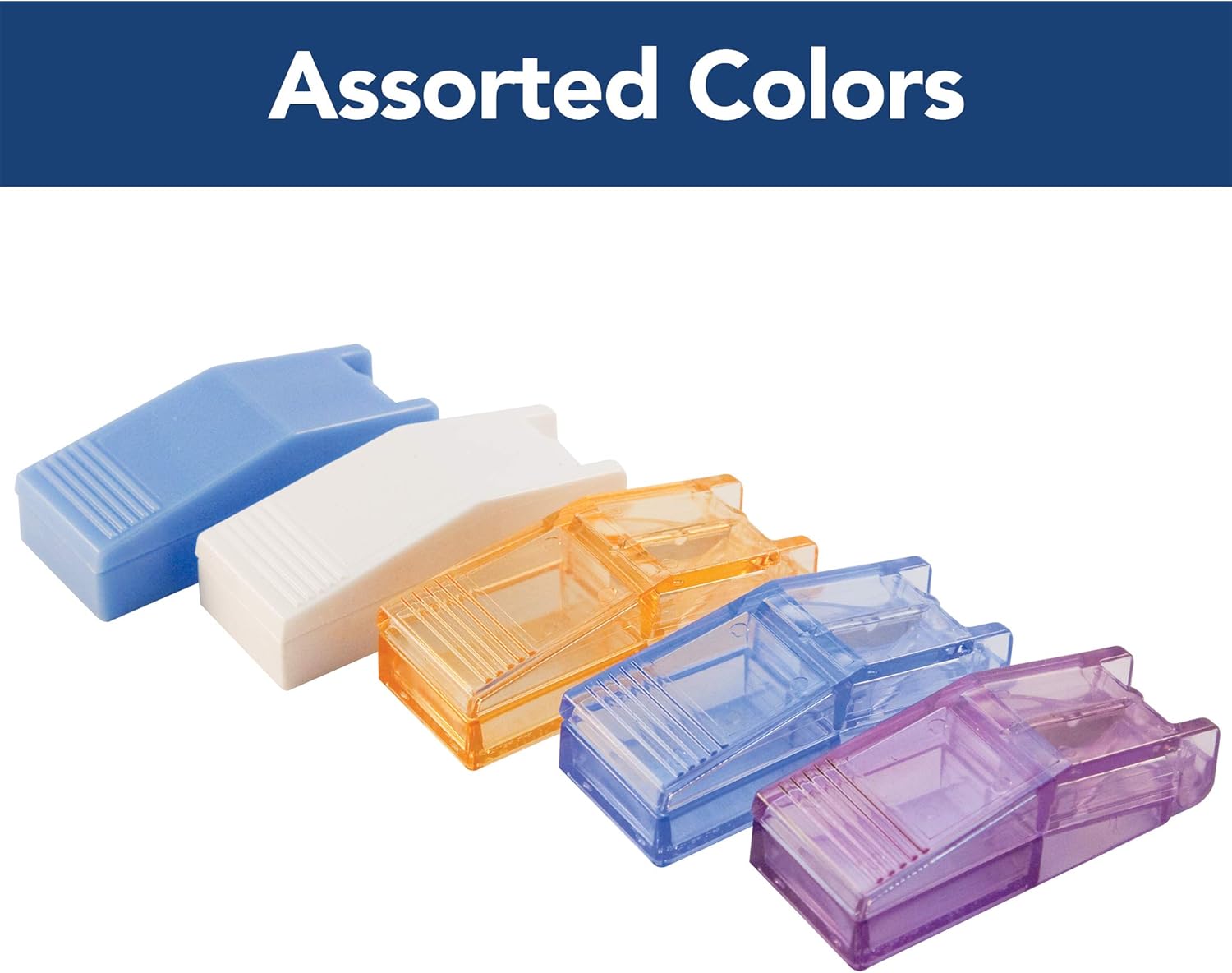Apex Pill Splitter - Pill Cutter For Small Pills Thru Large Pills - Includes Long Lasting Double Beveled Stainless Steel Blade Splitter - Assorted Colors: Health & Personal Care
