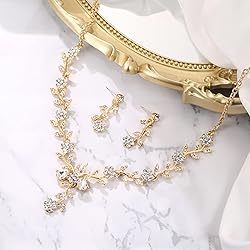 BriLove Women's Wedding Jewelry Leaf Cluster Flower