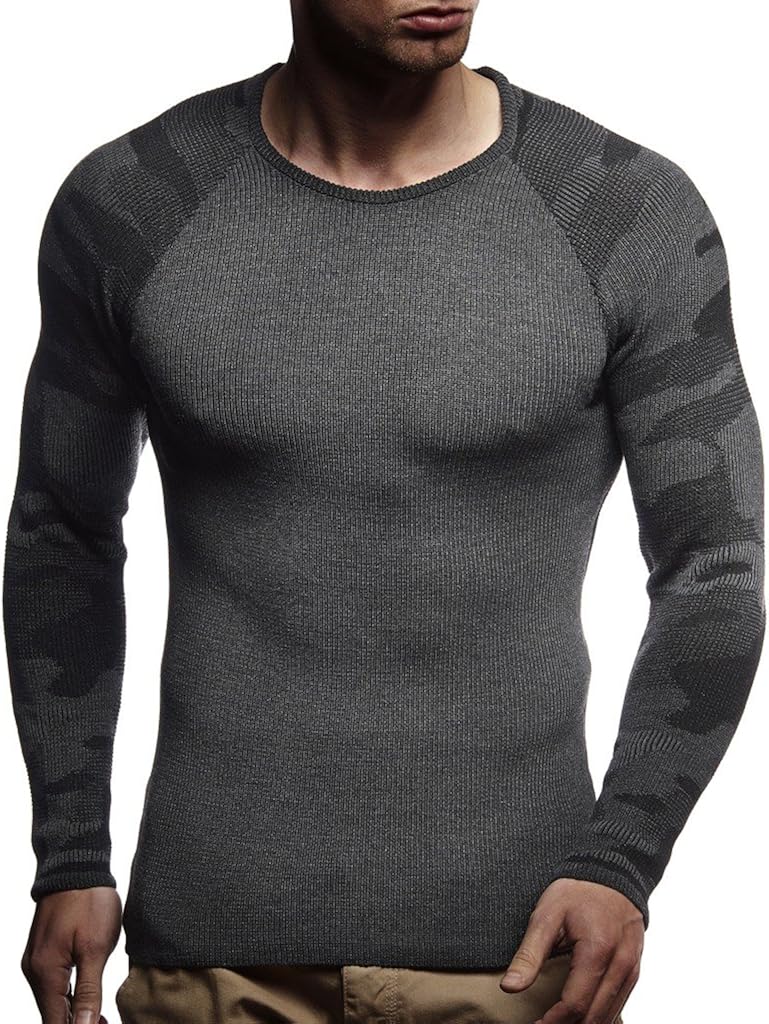 COOFANDY Herren Strickpullover Slim Fit - Leichter Baumwollpullover Mit Rundhals