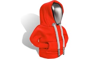 RGOAANC Gear Shift Hoodie, Gear Shift Cover, Fashionable Hoodie Automotive Gear Shift Knob Protector, Car Accessories Mini Sweater Gear Shift Knob Cover Universal for Car Gear Shift Levers (Orange)