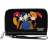 Buckle-Down Women's PU Zip Around Wallet Rectangle-Friends, 7.5"x4.5"