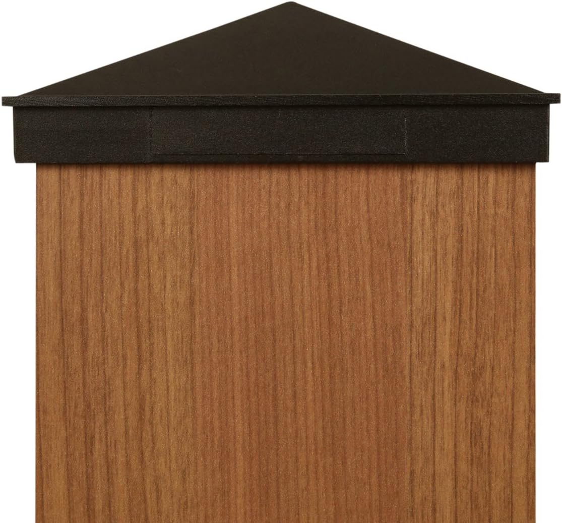 6x6 Post Cap (True 6") Black Aluminum Pyramid Top for Fences, Decks