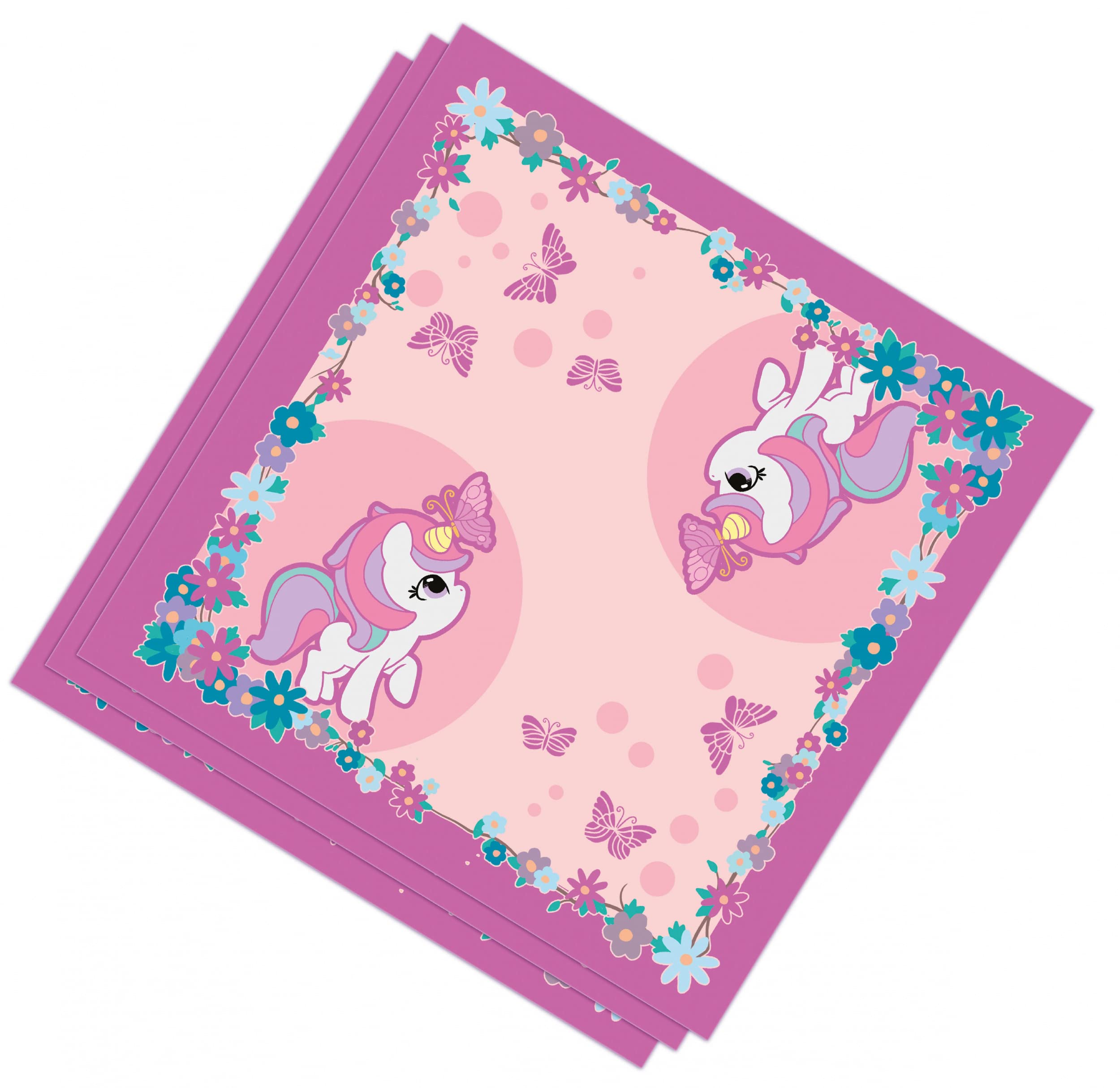 Guirca Pack 20 Unicorn Napkins 33 x 33, Multicoloured (1)