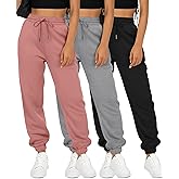 LessonZoo 3 Pack Girls' Sweatpants Kids Elastic Waist Drawstring Joggers Casual Athletic Teen Toddler Active Pant with Pocket