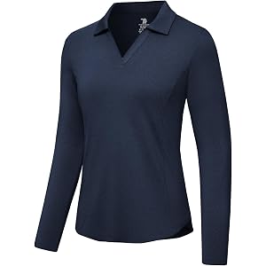 Rdruko Women's Long Sleeve Shirts Golf Stretch UPF 50+ Shirt | Sun Protection, 4-Way Stretch, Lightweight, Breathable, Moistu