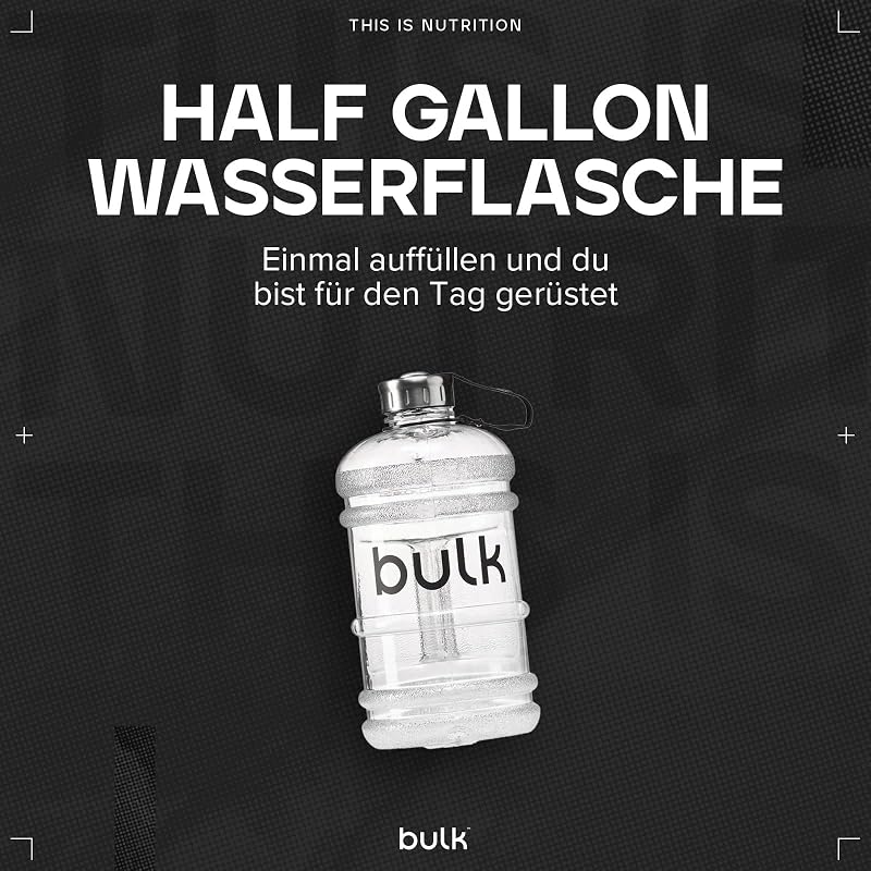Half Gallon Wasserflasche, Sport Trinkflasche, Klar, 2.2 Liter