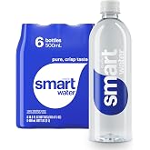 smartwater Vapor Distilled Water Bottles, 16.9 fl oz, 6 Pack | Purified water with antioxidant selenium, and electrolytes like potassium, magnesium and calcium