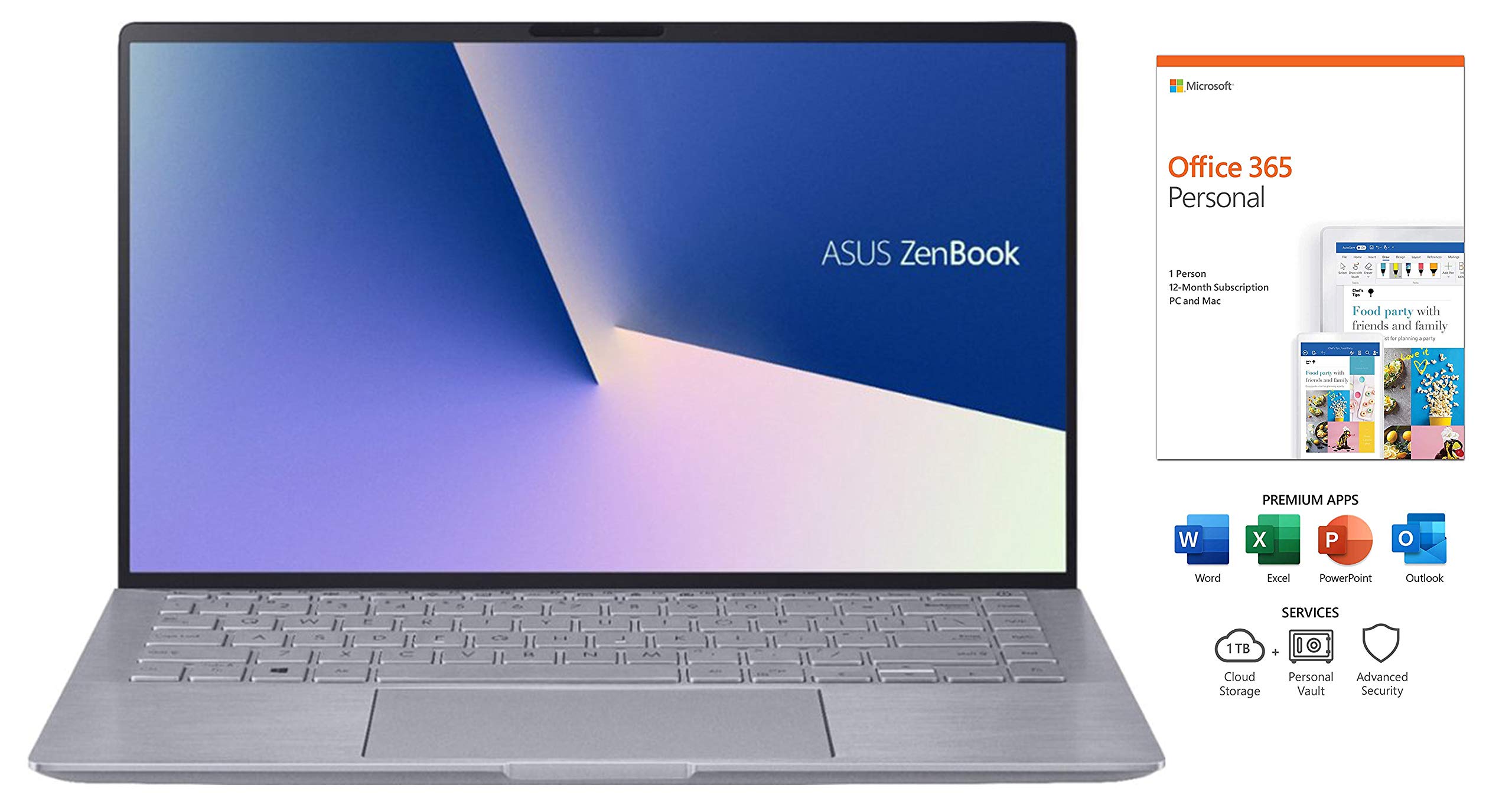 ASUS Zenbook 14" FHD Laptop, AMD Ryzen 5-4500U, Backlit Keyboard, Front-Facing Camera, HDMI, Amazon 