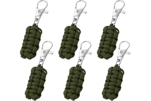 YELARXI Paracord Zipper Pull Polyester Zipper Pulls Replacement Woven Rope with Metal Clasp, 80 mm Length Fit for Backpacks Clothing Luggage Accessories - Cylinder (6 Pack, Olive Green)