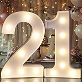 Pooqla 21st Birthday Decorations for Her Him, Light Up Number 21 for Party Table Decorations, 21st Birthday Gift for Women Men, Backdrop Wall Decor for 21st Wedding Anniversary Decoration