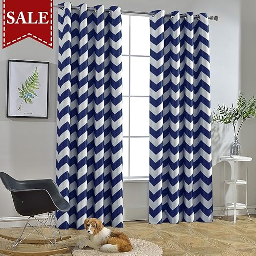 Amazon Com Melodieux Chevron Room Darkening Blackout Grommet Top