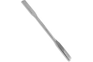 Scientific Labwares Stainless Steel Double Ended Micro Lab Spatula, Square/Round End, 50 mm x 9 mm, 7" Length