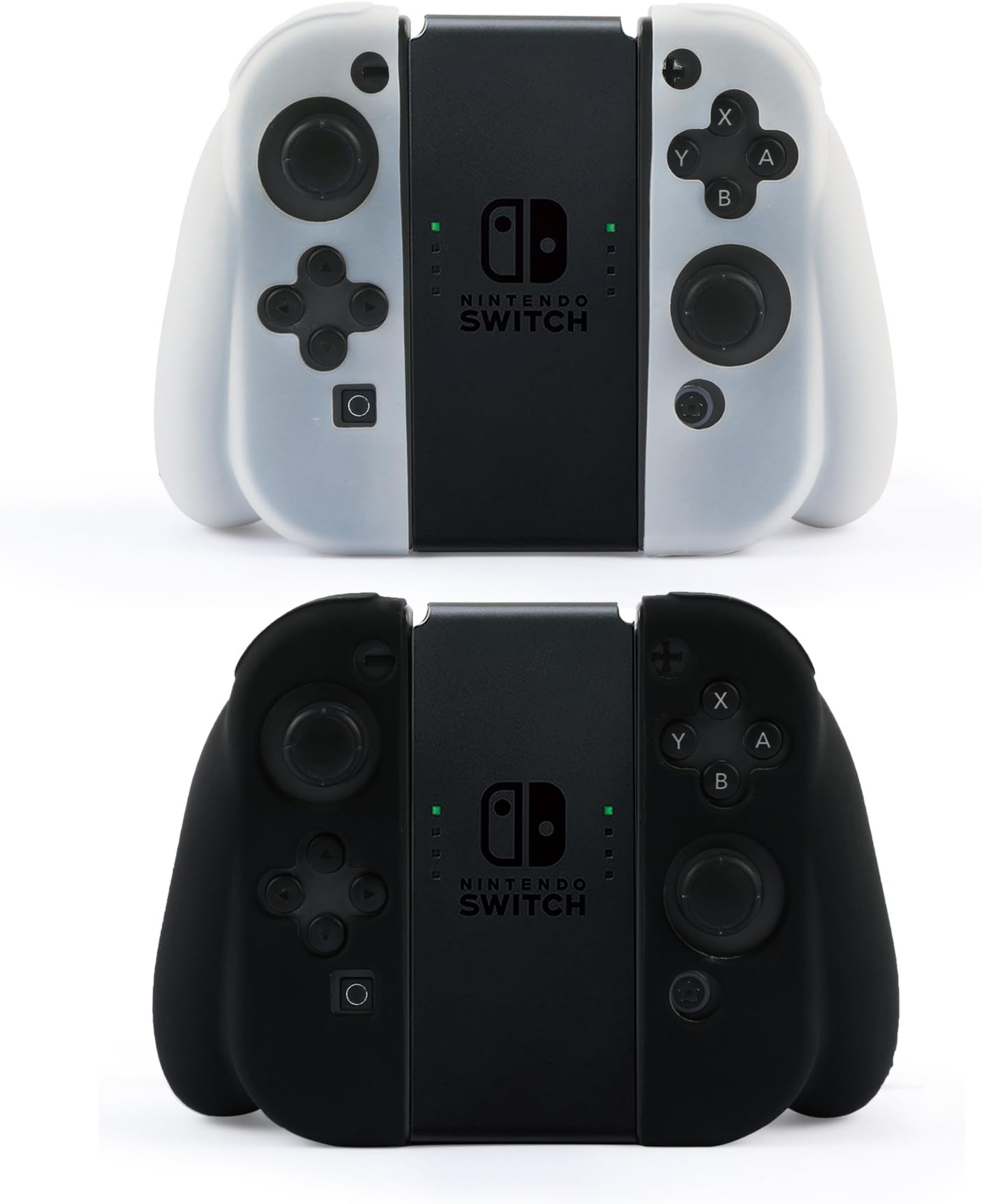 LZETC Silicone Cover Skins for Joy-Con Controller, Accurate Fits for Nintendo Switch Controller, Black and White in Color, 2 Sets