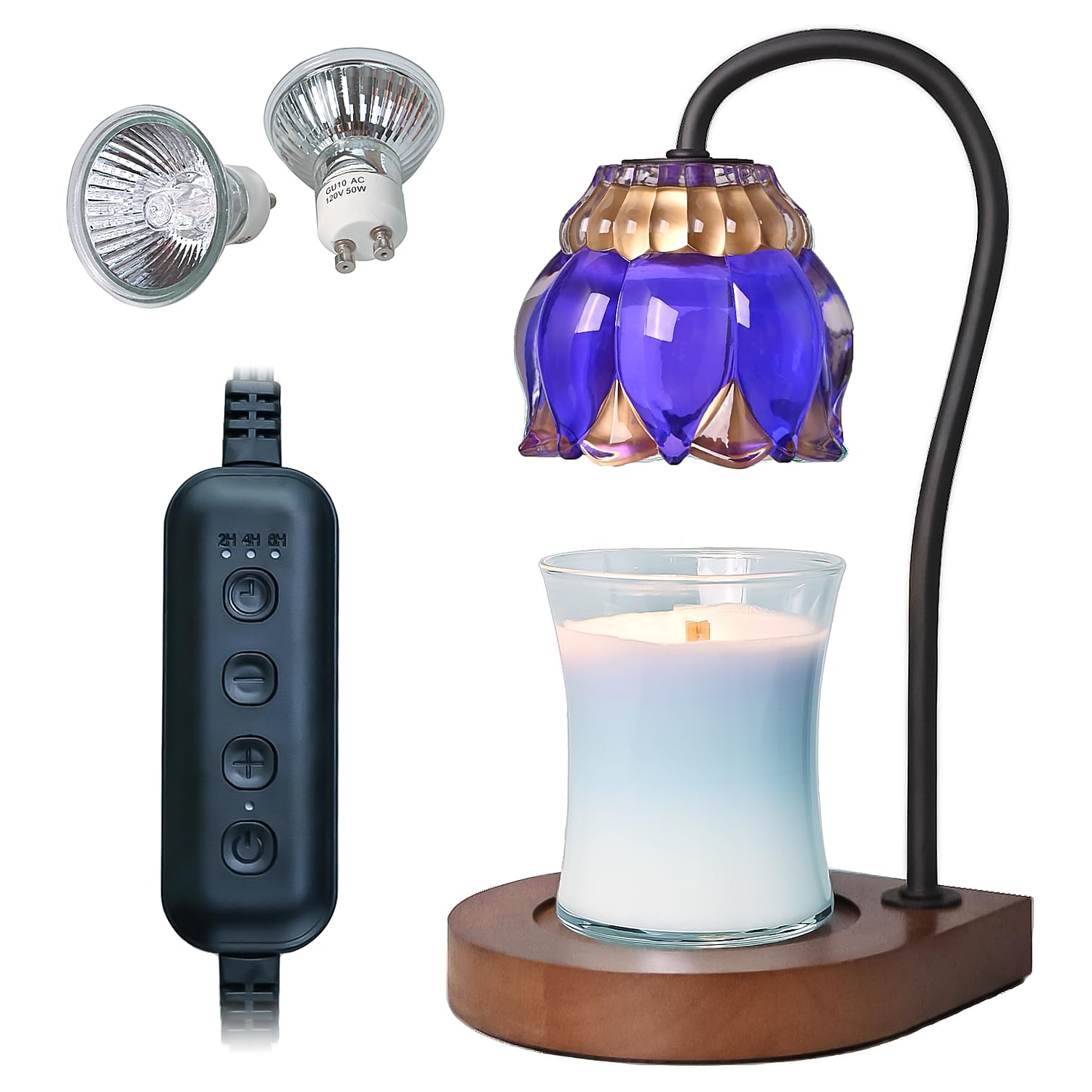 PPZHAVG Candle Warmer Lamp - Electric Candle Lamps Timer, Compatible with All Jar Candles, Gifts for Her, Gift for Mom, Dimmable Candle Warmer, Candle Holders for Home Decor Purple