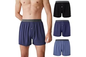 BAMBOO COOL Mens Boxer Shorts Underwear Soft Comfortable Breathable Knit Boxers Short for Men (3 or 5 Pack)