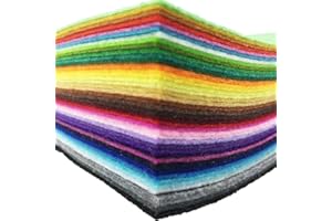 FLIC-FLAC 42pcs 6 x 6 inches (15cm x 15cm) Felt Fabric Sheet Assorted Color Felt Pack DIY Craft Squares Nonwoven