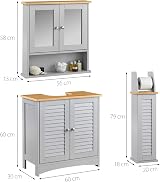 CARME Atlanta 3 Piece Bathroom Furniture Set Grey with Mirror & Holder view 7