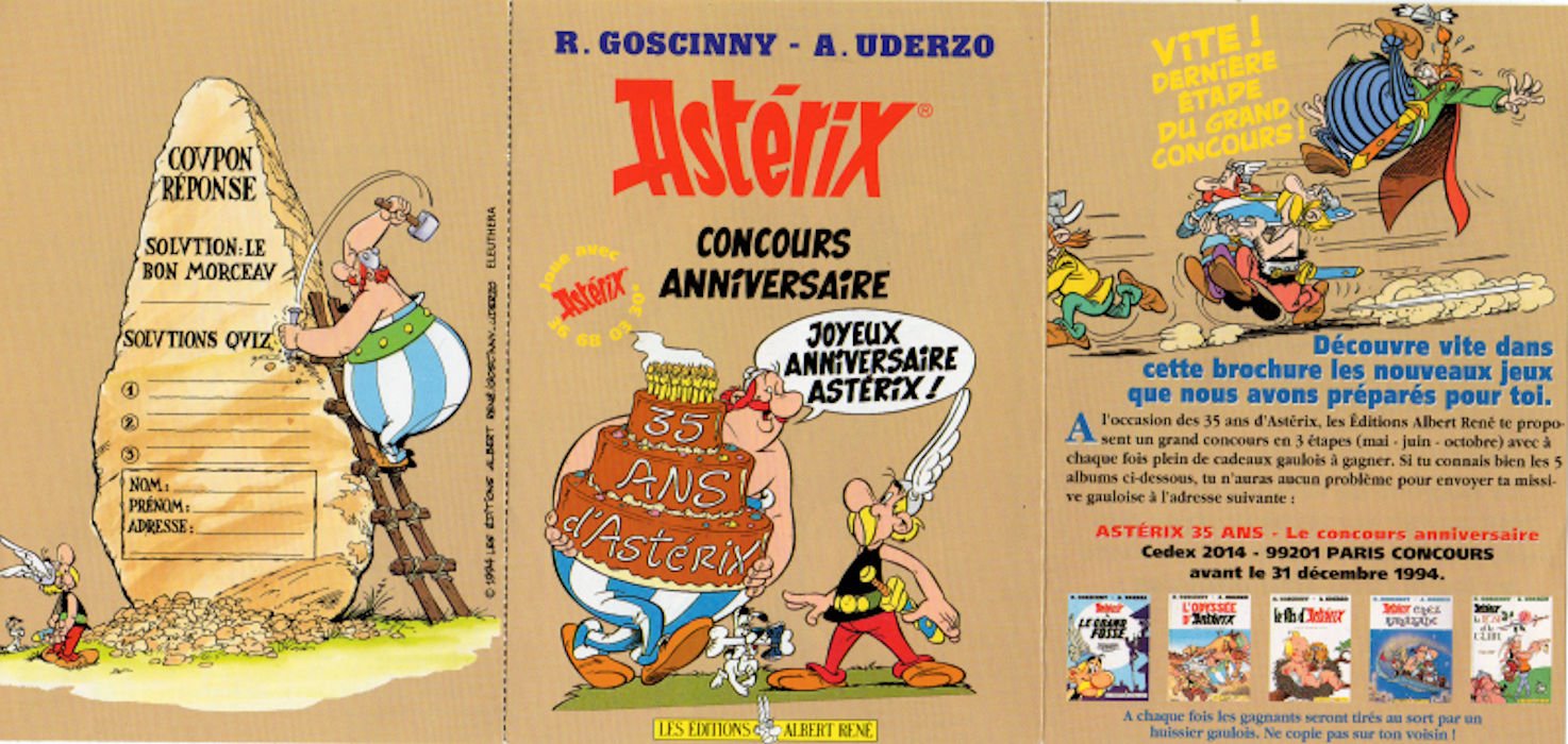 Amazon Fr Asterix 35 Ans Concours Anniversaire Prospectus 3 3 Marron Albert Uderzo Livres