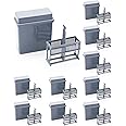 QWORK Microscope Slides Staining Jar and Rack, 10 Pack 24-Slots, Grey