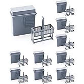 QWORK Microscope Slides Staining Jar and Rack, 10 Pack 24-Slots, Grey