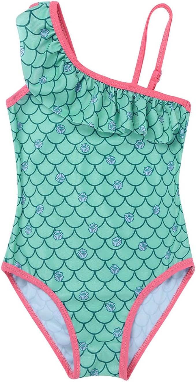 MSemis Badeanzug Kinder Mädchen – Meerjungfrau/Einhorn Design, Einteilig, Gr. 98-176, Aus Polyester/Spandex
