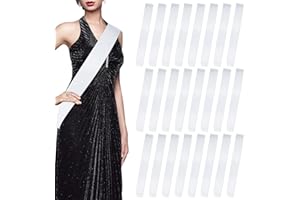 LaiHiulaan 25Pcs White Sashes Blank Satin Sashes for Pageants Sublimation Blanks Sash to Decorate Plain 2026 Senior White Sash Birthday Sash for Women Homecoming