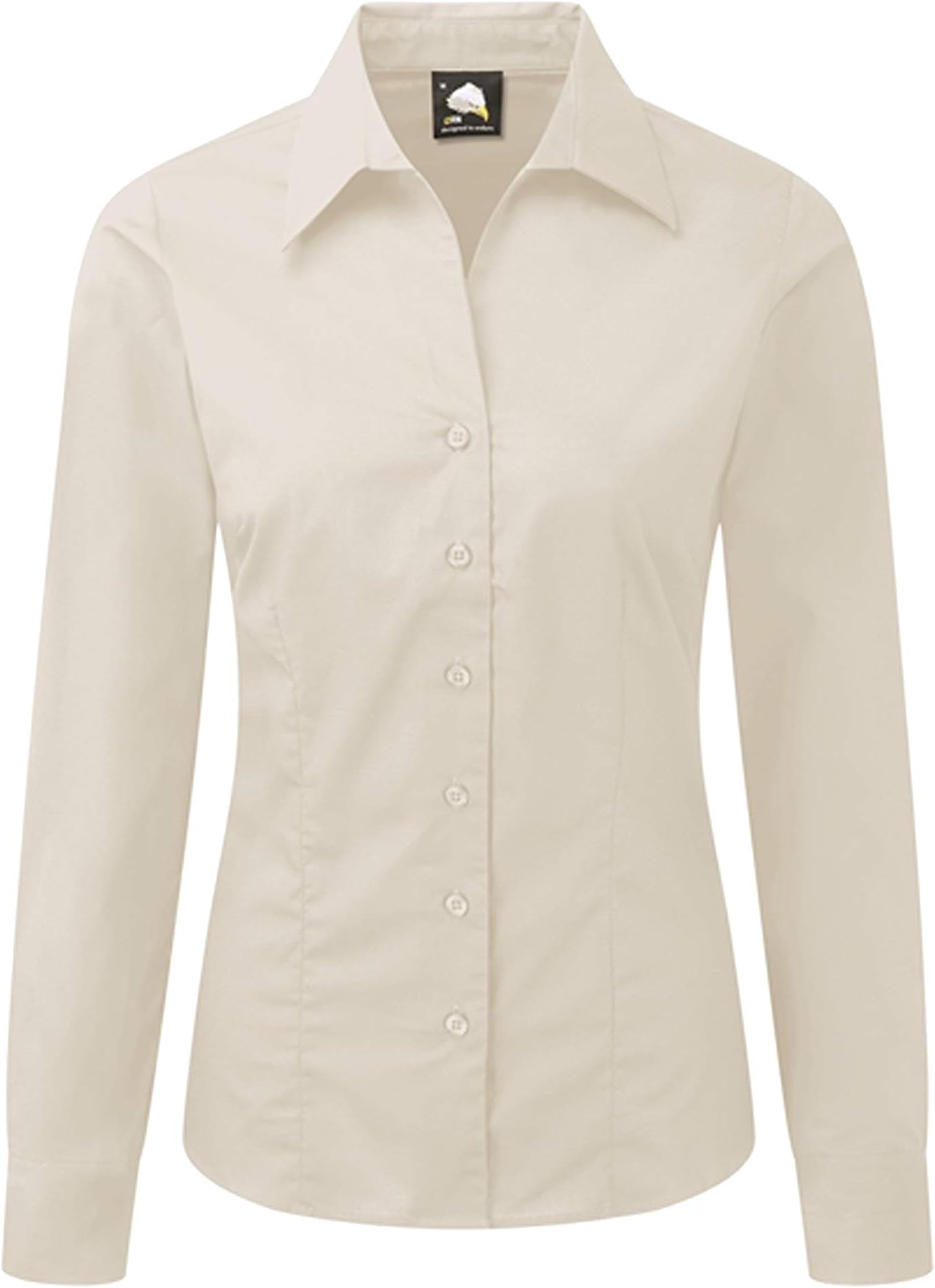 ORN Ladies Plain Long Sleeve Smart Relaxed Collar Work Shirt