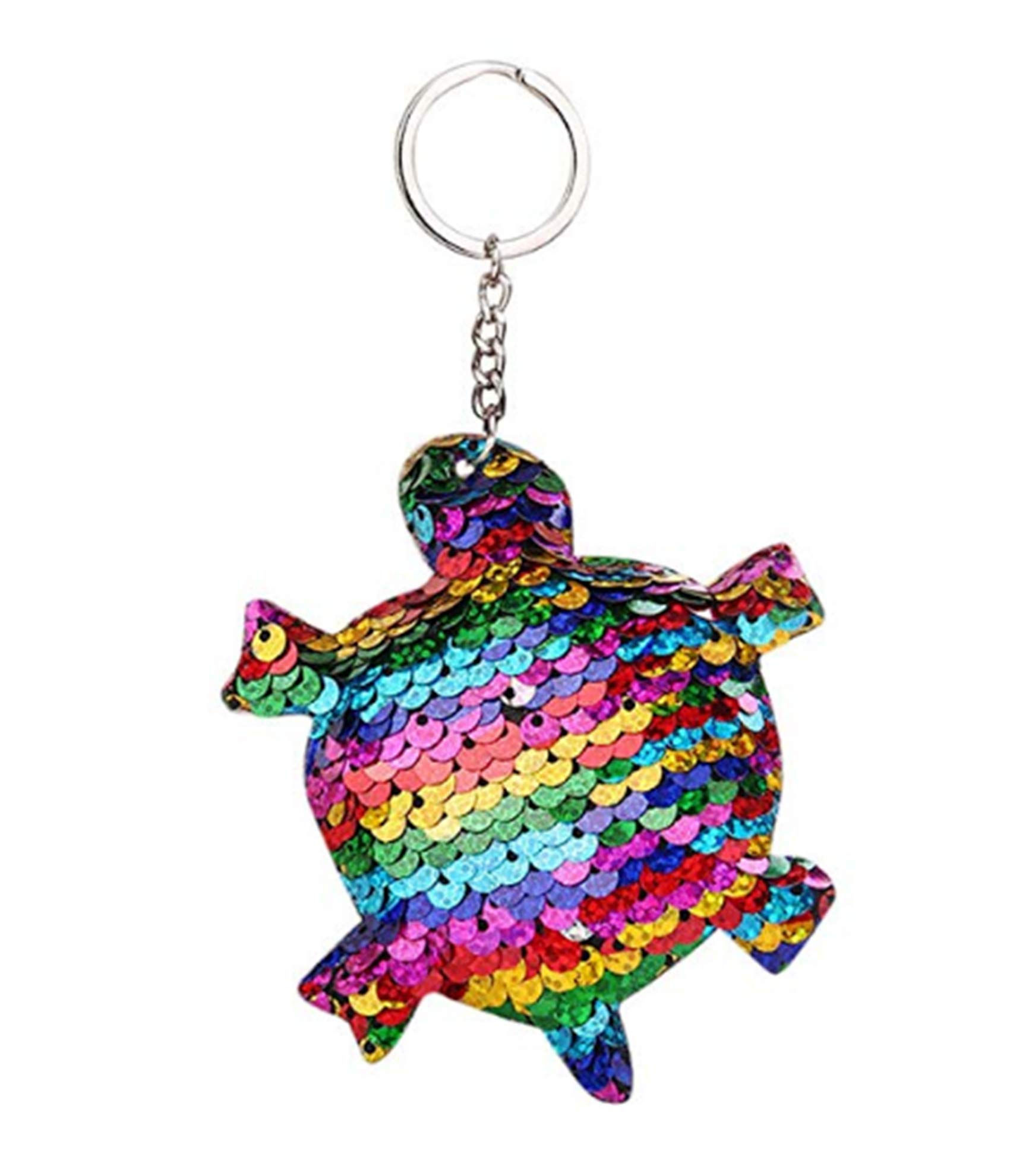 CrownOfRibbons Sequin Turtle Keyring, Luggage Accessory, Keychain