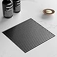 Sharpeye 8 Inch Square Shower Drain with Removable Wedge Wire Pattern Grate, Matte Black 304 Stainless Steel Shower Floor Drain for Bathroom, CUPC Certified, Includes Hair Strainer