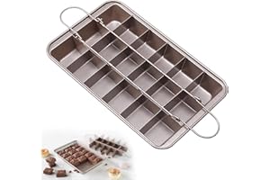 Kundalini Brownie Pan with Dividers Non-stick Rectangular Baking Pan with Built-in Slicer,it Can Make Brownie Bite,Cake,Fudge