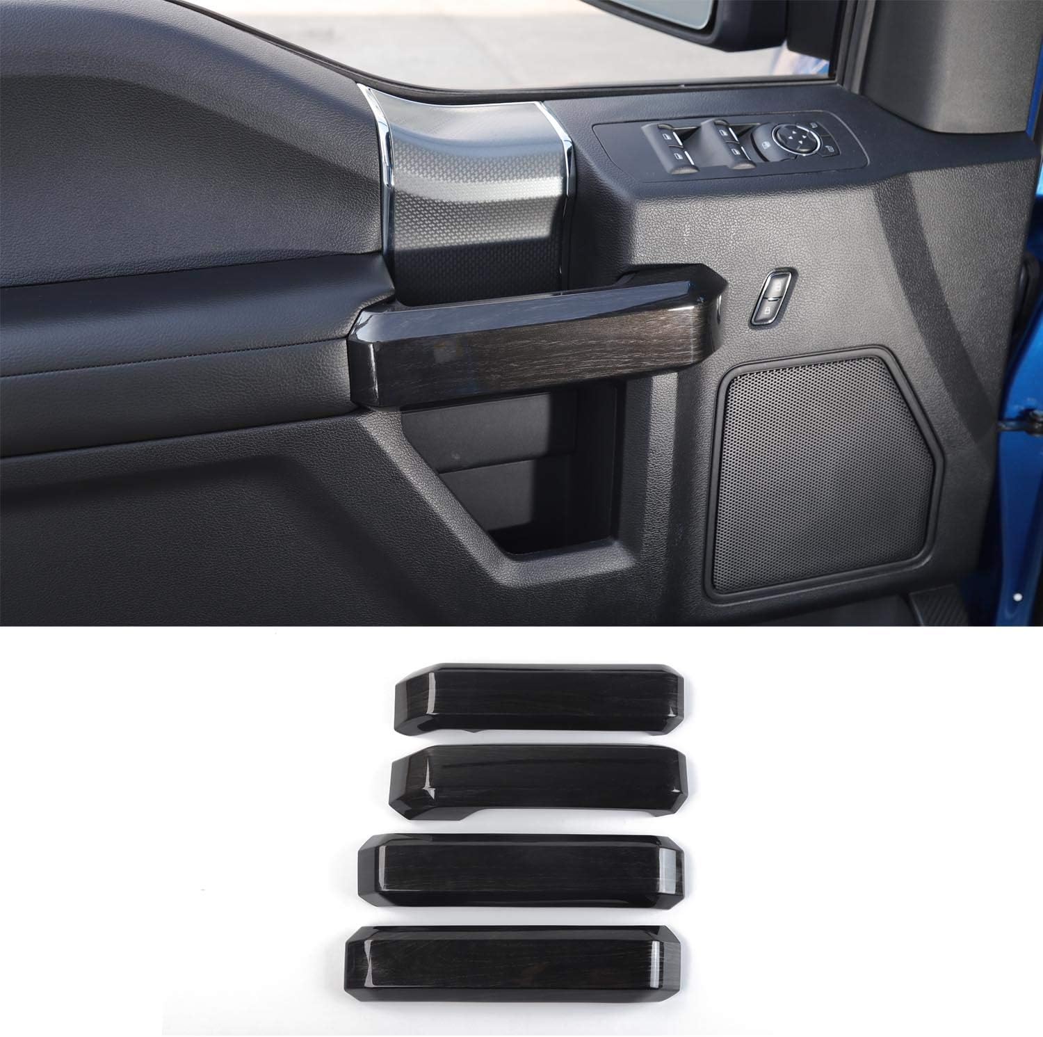 Peach Wood Grain Inner Door Handle Frame Cover Fit For Toyota Highlander 2015-19