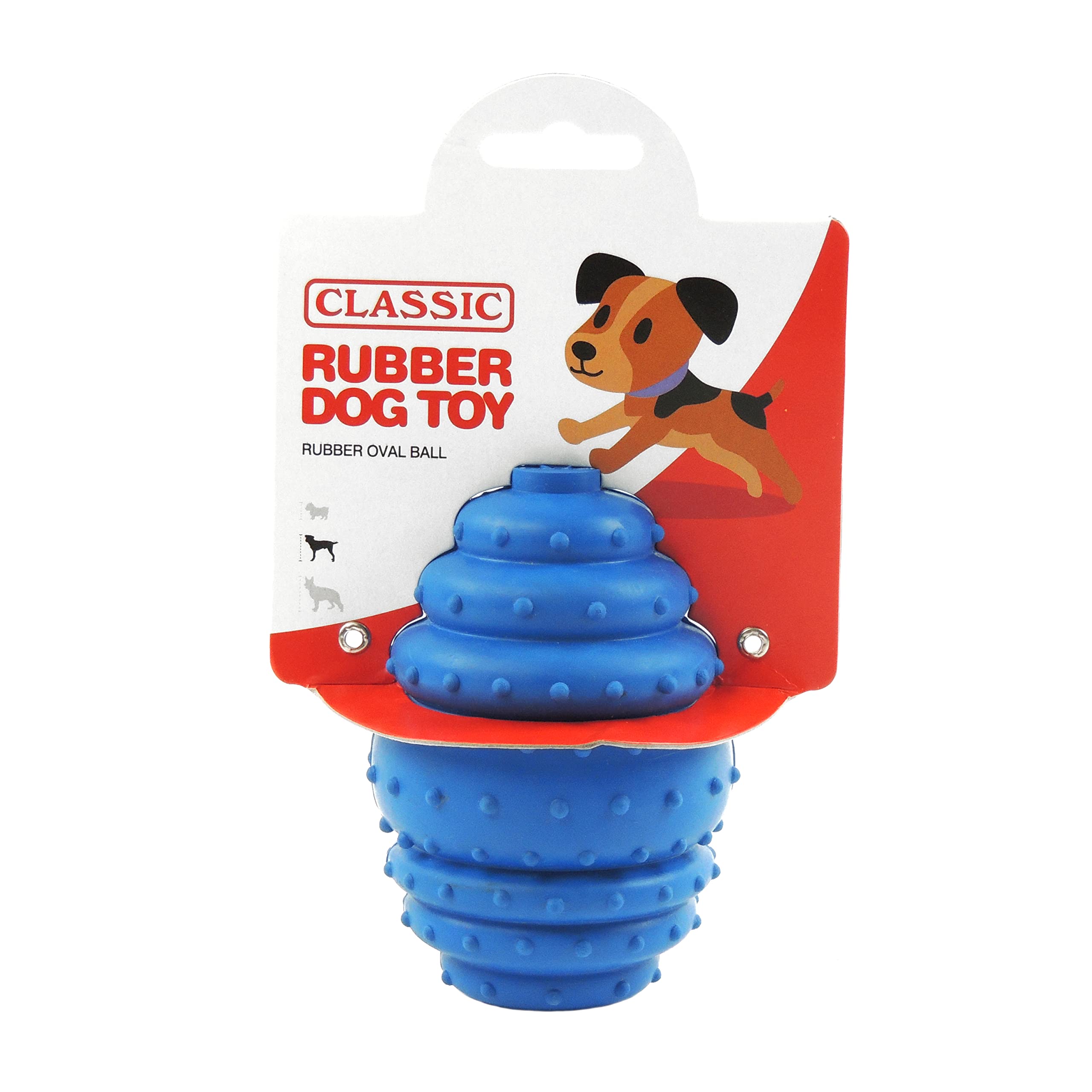 CLASSIC Oval Ball Rubber Dog Toy - 140mm - Blue
