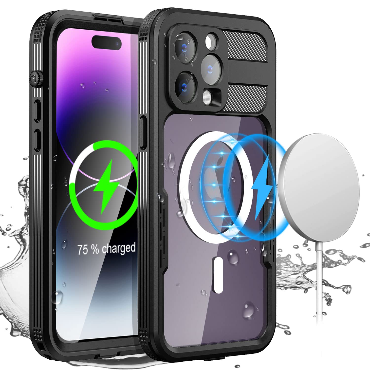 AICase Waterproof Case for iPhone 14 Pro Snowproof, Dustproof and Shockproof, IP68 Certified Full Body Protection Fully Sealed Underwater Protective Cover for iPhone 14 Pro 6.1"