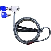 CODi Key Cable Lock for Laptop and Desktop Computers, 7-Pin Locking Mechanism, Hardened Steel Cable Lock with 2 Keys, Push-Button Security Lock